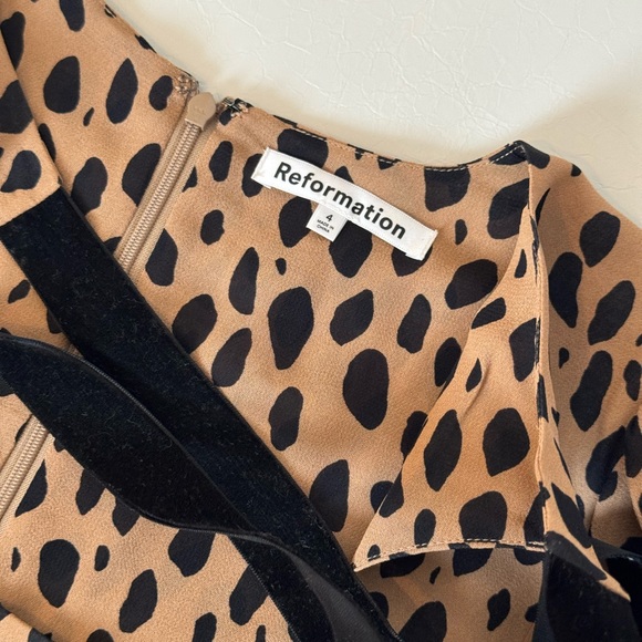 Reformation Terri Dress Bobcat Size 4 - Picture 4 of 4